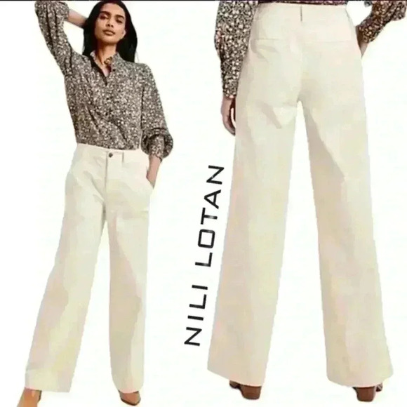 Nili Lotan x Target Birch khaki wide leg flares pants sz 14 - Picture 1 of 6
